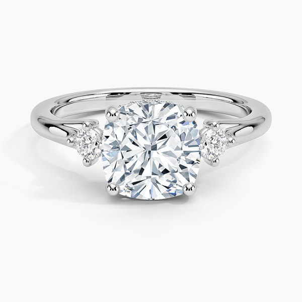 Floating Three Stone Diamond Engagement Ring  [Setting Only] - EC124C