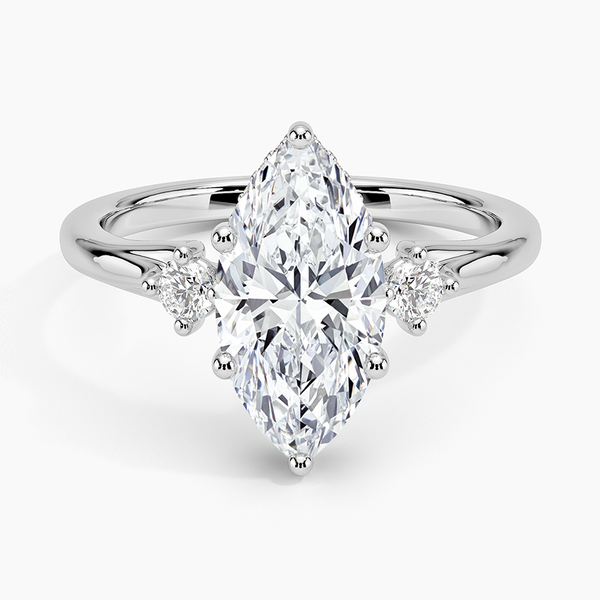 Floating Three Stone Diamond Engagement Ring  [Setting Only] - EC124M