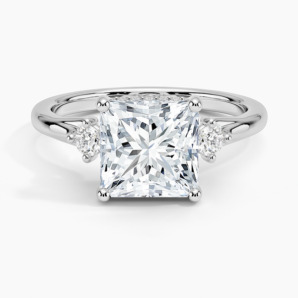 Floating Three Stone Diamond Engagement Ring  [Setting Only] - EC124Pr