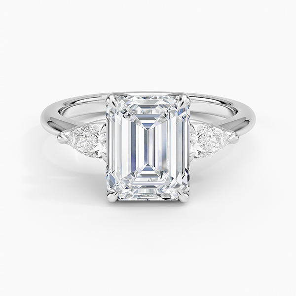 Fleur Three Stone Diamond Engagement Ring [Setting Only] - EC126E