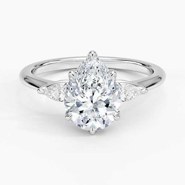 Petite Fleur Three Stone Diamond Engagement Ring [Setting Only] - EC127P