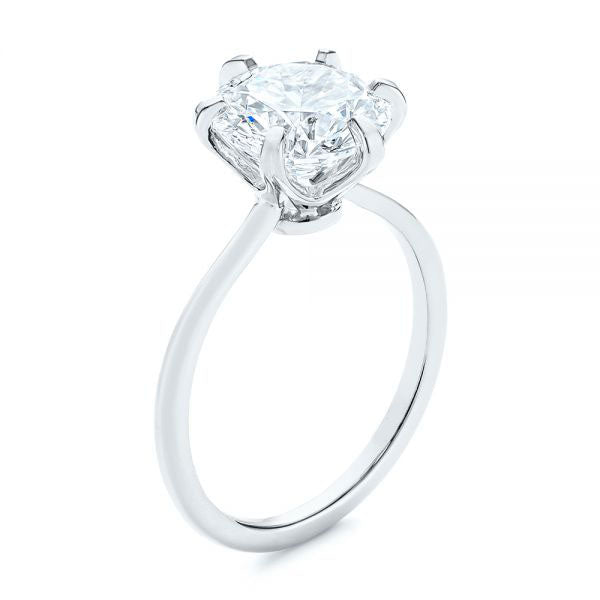 Six Prong Round Brilliant Engagement Ring [Setting Only] - EC025 With 0.99 Carat Round Shape Lab Diamond