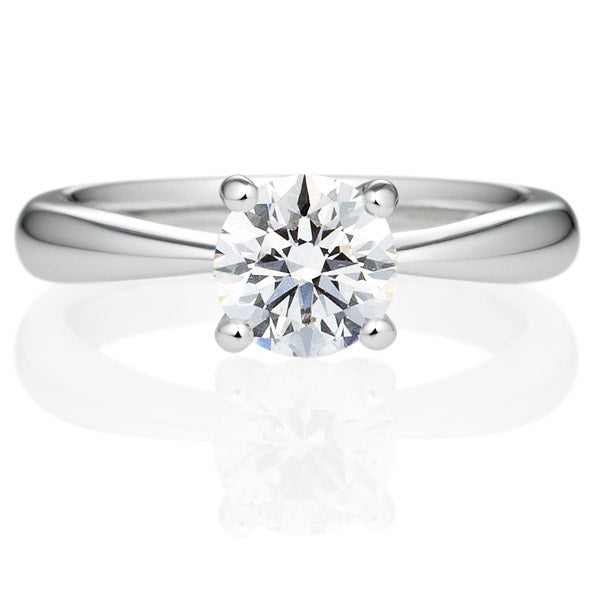 Four Prong Round Brilliant Engagement Ring [Setting Only] - EC022 With 1.54 Carat Round Shape Lab Diamond