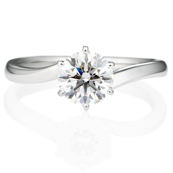 Six Prong Twist Round Brilliant Engagement Ring [Setting Only] - EC009 With 3.31 Carat Round Shape Lab Diamond