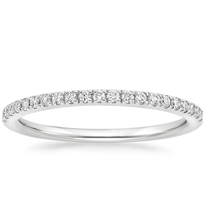 0.16ctw Petite Ballad Pave Half Eternity Diamond Wedding Band Ring - LR23 - Roselle Jewelry