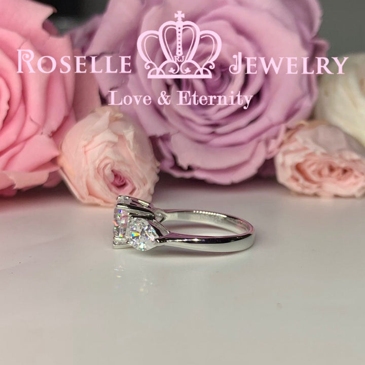 Heart Shape Three Stone Engagement Rings - T19 - Roselle Jewelry