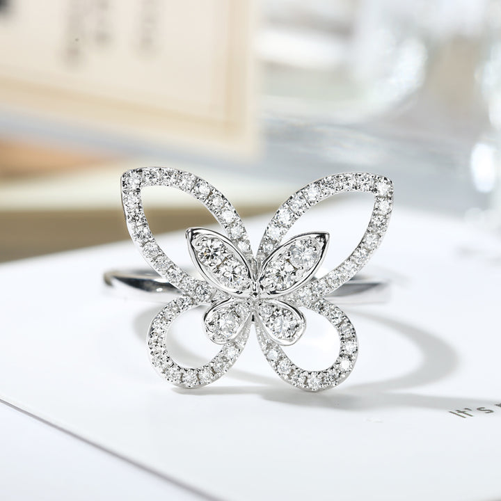 Cutout Butterfly Mini Diamond Ring [pre order] - SR001 - Roselle Jewelry