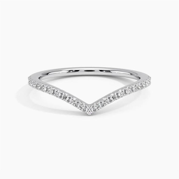0.17CTW Flair V Shape Wedding Band Ring - LR28 - Roselle Jewelry
