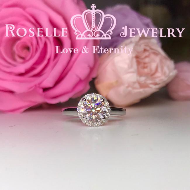 Halo Engagement Ring - V32 - Roselle Jewelry