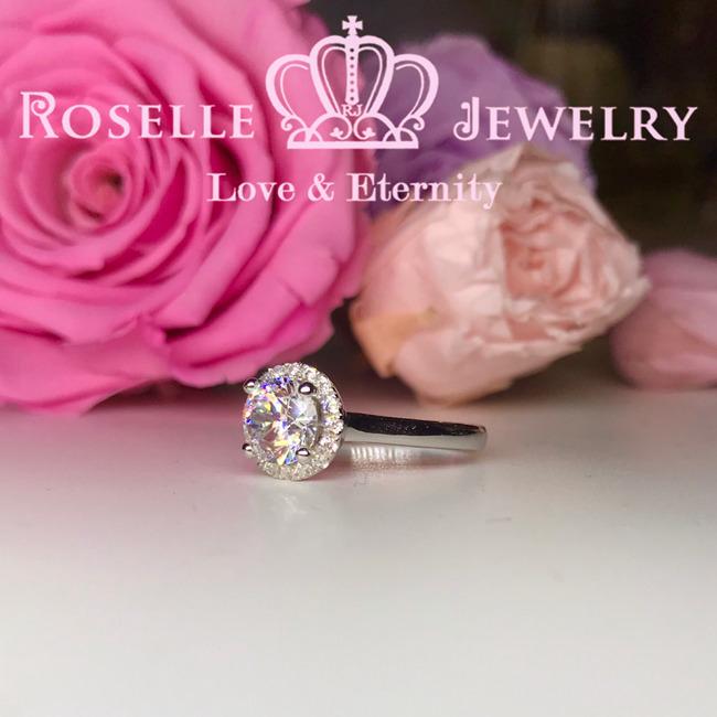 Halo Engagement Ring - V32 - Roselle Jewelry