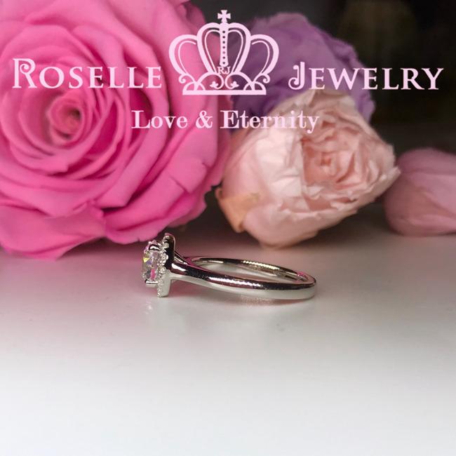 Halo Engagement Ring - V32 - Roselle Jewelry