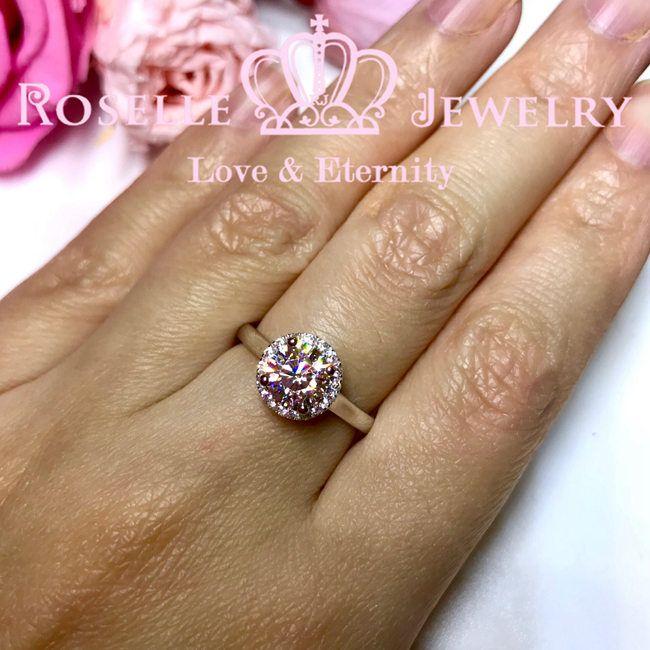 Halo Engagement Ring - V32 - Roselle Jewelry