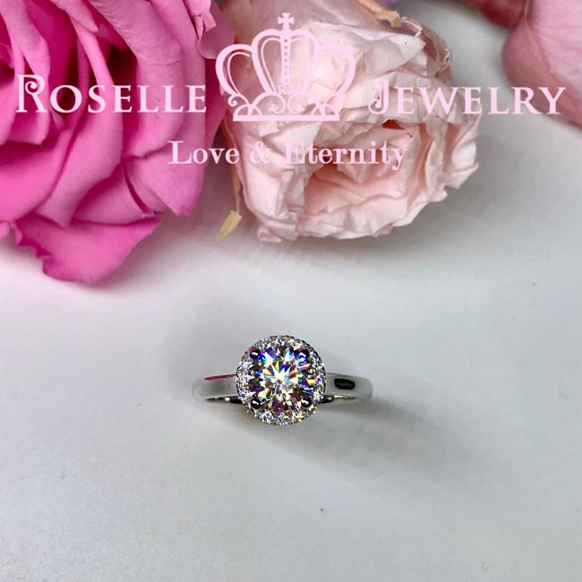 Halo Engagement Ring - V32 - Roselle Jewelry