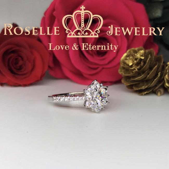 Snowflake Halo Engagement Ring - SR1 - Roselle Jewelry