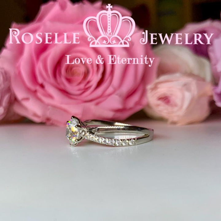 Four Prong Cross Engagement Ring - T48 - Roselle Jewelry