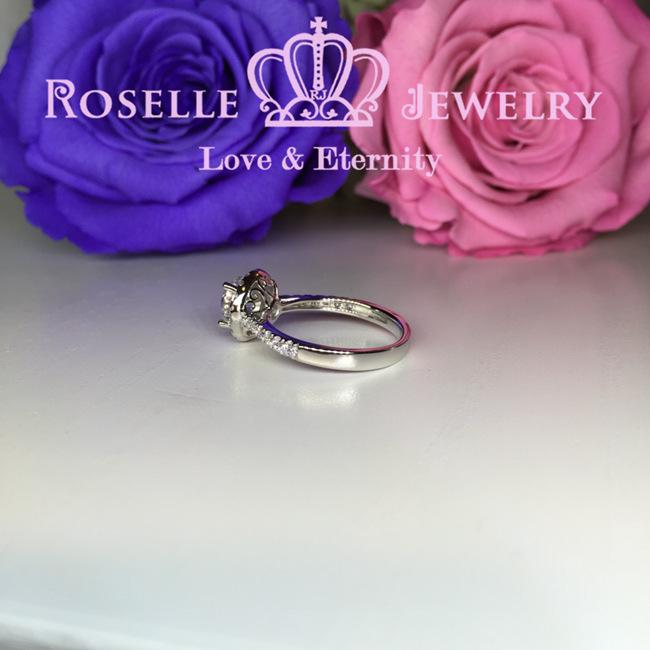 Halo Engagement Ring - V12 - Roselle Jewelry