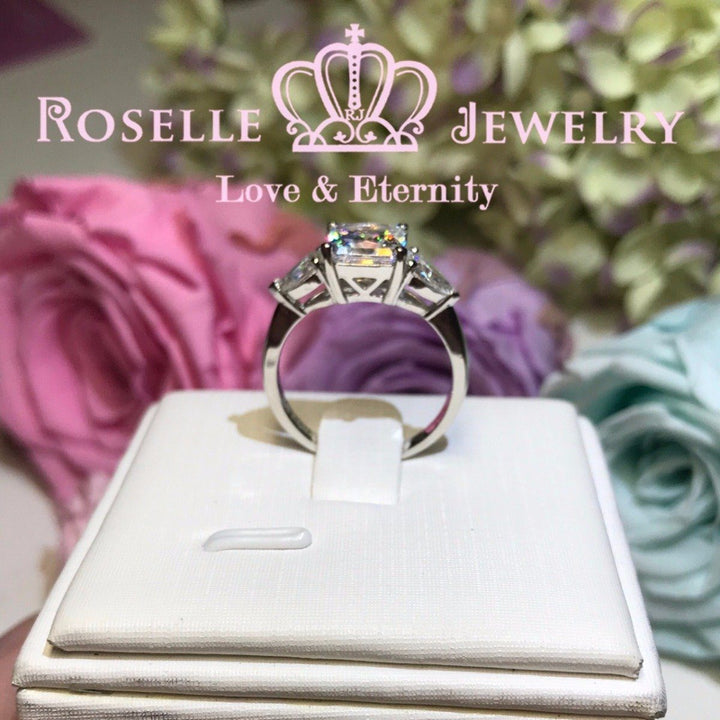 Princess Cut Three Stone Engagement Rings - T18 - Roselle Jewelry